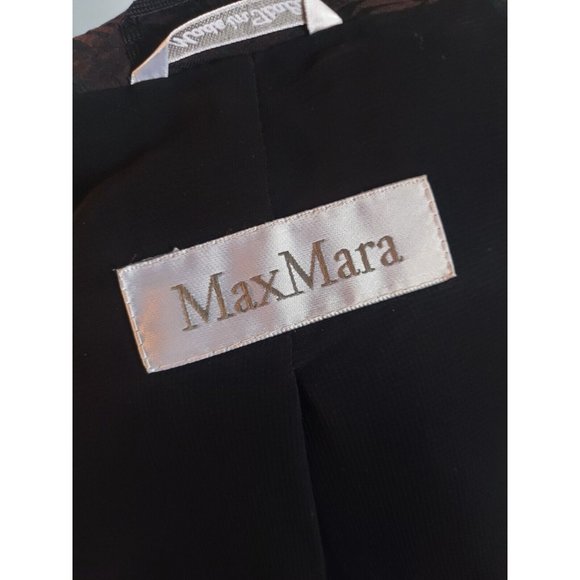Max Mara Skirt Suit Size Sm 2 Piece Jacket And Knee-Length Skirt Black vtg - Picture 7 of 8